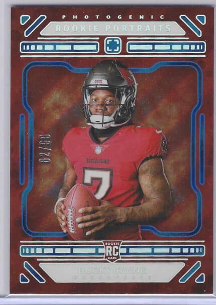 Bucky Irving 24 Photogenic Rookie Portrait Blue 62/99 Rookie