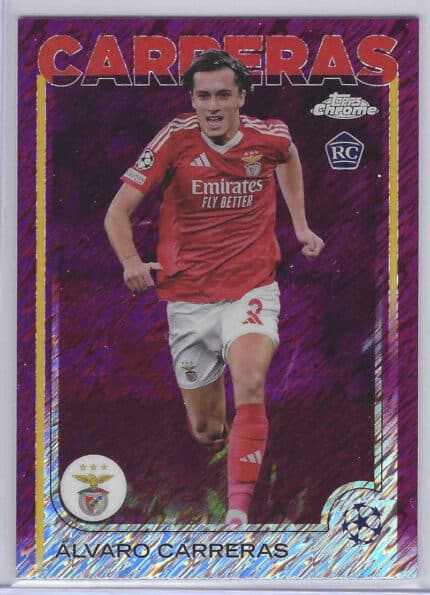 Álvaro Carreras 24-25 Topps Chrome Magenta Shimmer Refractor Rookie