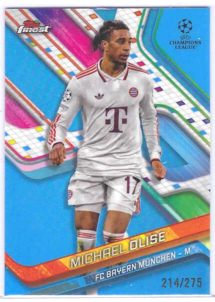 Michael Olise 24-25 Topps Finest Sky Blue Refractor 214/275
