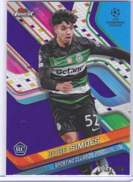 João Simões 24-25 Topps Finest Purple Refractor 007/299 Rookie