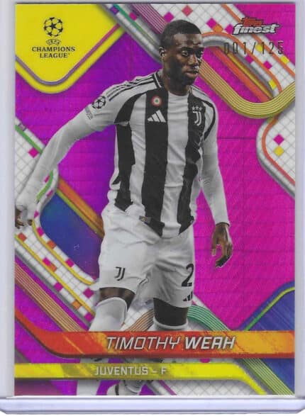 Timothy Weah 24-25 Topps Finest Pink Prism 001/125