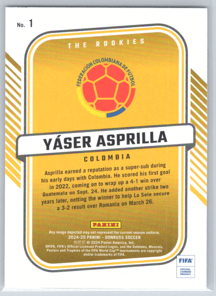 1 Yaser Asprilla Colombia bak