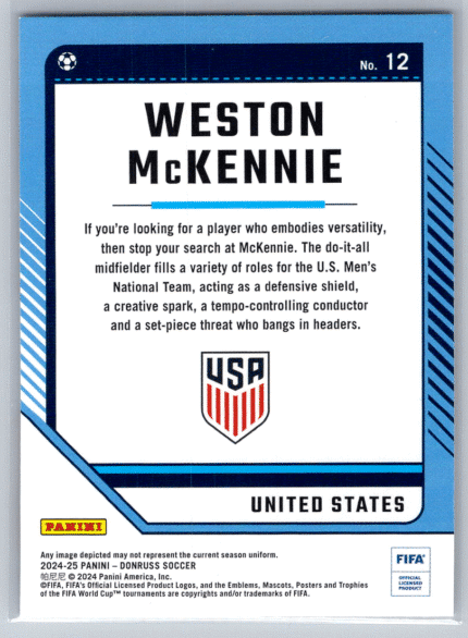 12 Weston McKennie United States bak 1