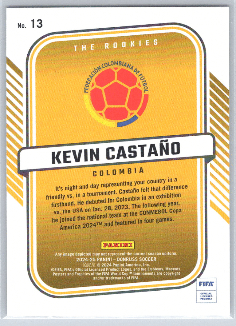 13 Kevin Castano Colombia bak