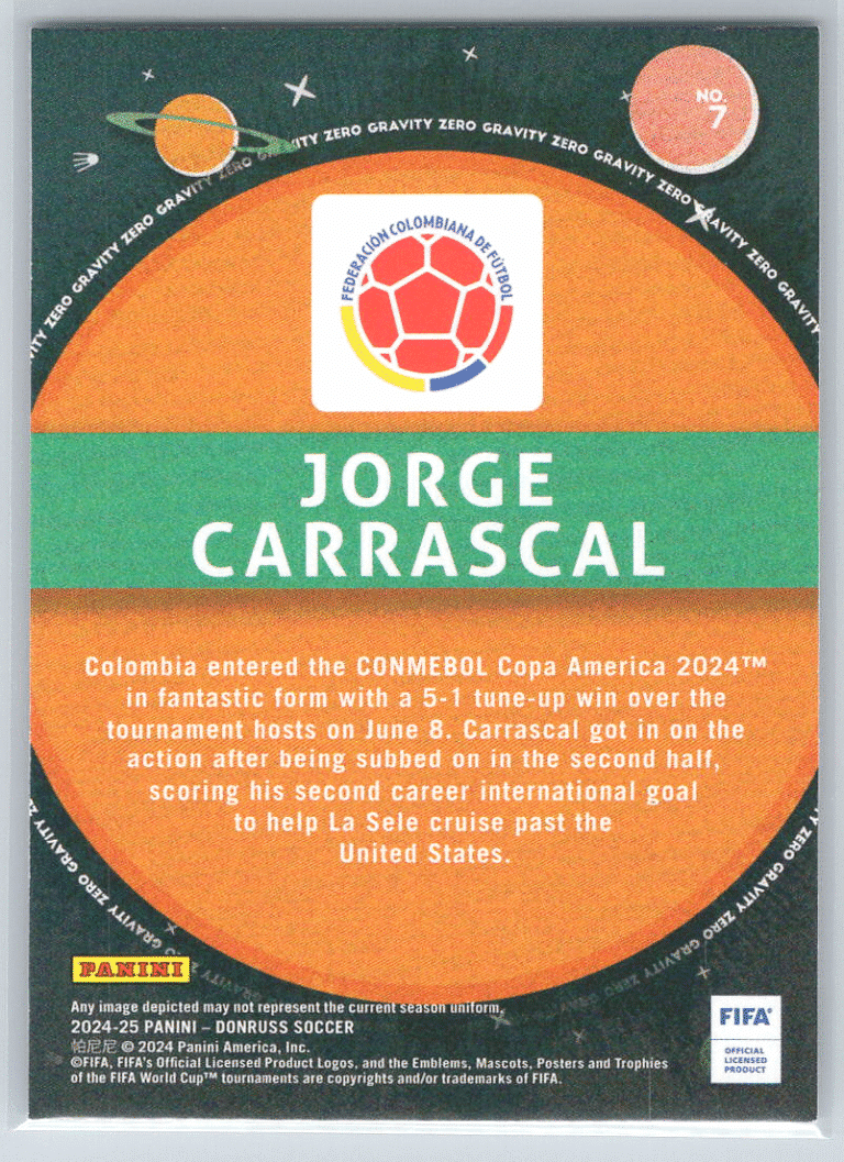 7 Jorge Carrascal Colombia bak