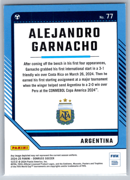 77 Alejandro Garnacho Argentina bak
