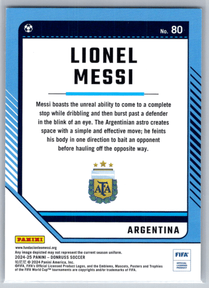 80 Lionel Messi Argentina bak
