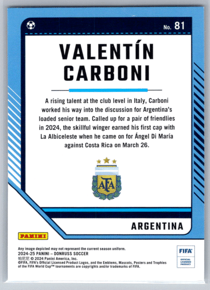 81 Valentin Carboni Argentina bak