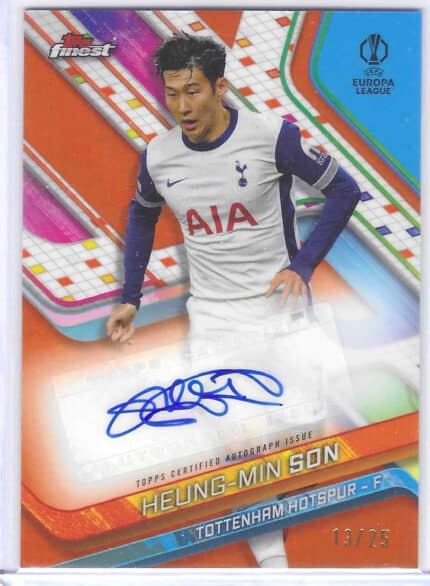 Heung-min Son 24-25 Topps Finest Orange Wave 13/25 Auto