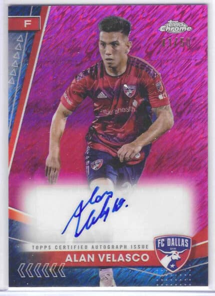 Alan Velasco 2024 Topps Chrome MLS Pink Shimmer Auto 41/50