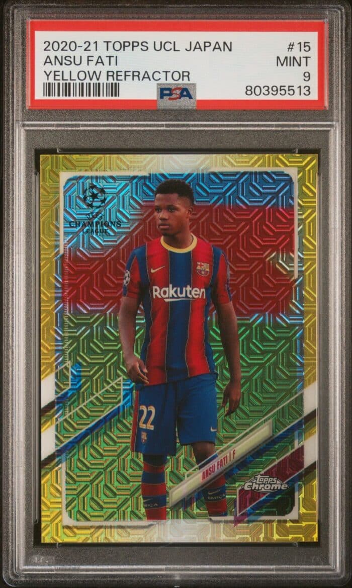 アンス ファティChrome rookie Refractor PSA 9 Kjøp 2020-21 Topps Chrome Japan UCL Ansu Fati Sapphire Gold