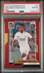 2022-23 Eduardo Camavinga Panini Donruss RED 82/99 PSA 8 - Bilde 2