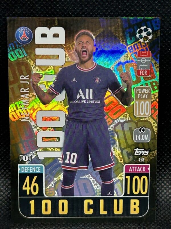 Neymar Jr. "100 Club" Topps Match Attax 2021/22 UEFA Champions League N-458 PSG