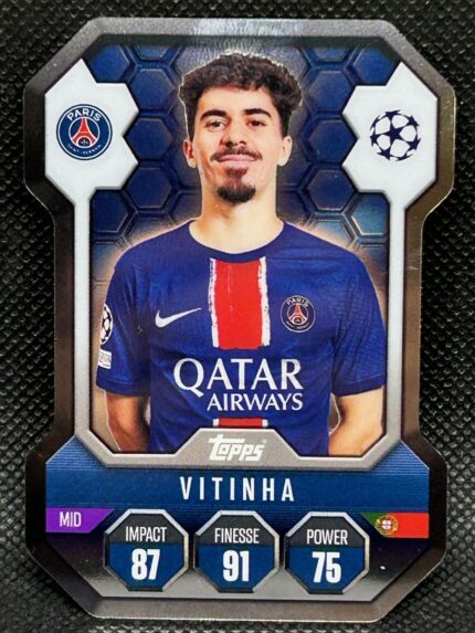 Vitinha Pro Elite Chrome Shield Topps Attax 2024/25 PSG N-SH14
