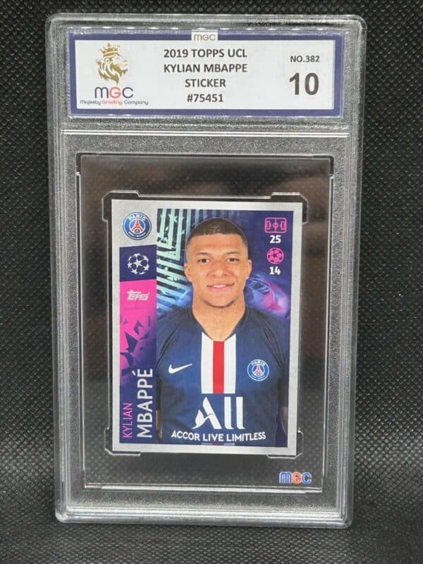 2019 Topps UCL STICKER Kylian Mbappe N:382 Gradert MGC 10 PSG France