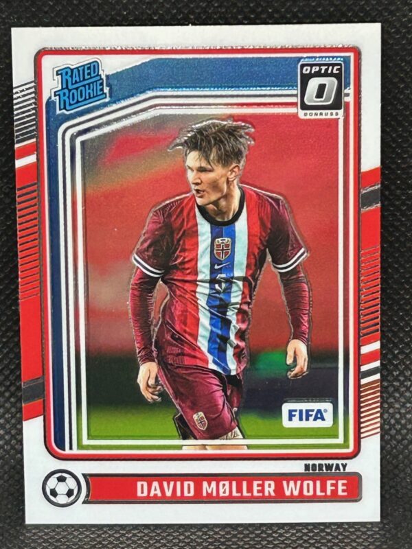 David Møller Wolfe 2024/25 Donruss Base Optic Diamond Parallel Rated Rookie #197 Norway