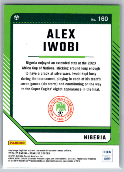 160 Alex Iwobi Nigeria bak