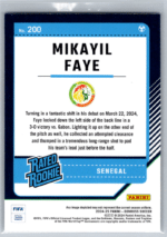 Mikayil Faye 24-25 Donruss Rated Rookies Optic No 200 - Bilde 2